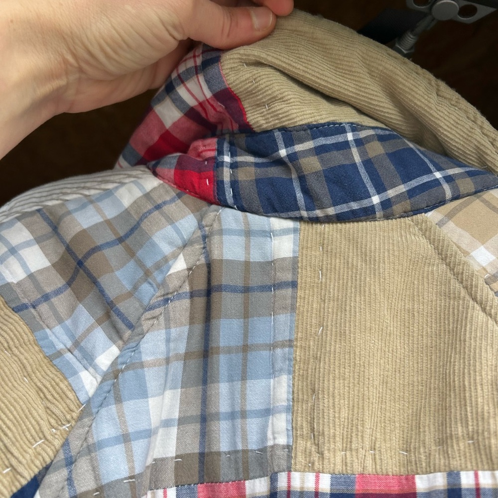 Plaid Patchwork Teddy Jacket 90s - image 8